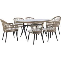 Beliani Aliano II Set 6-tlg. Beige/Schwarz