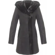 Hollert German Leather Fashion Lammfellmantel - KATE - Größe: M | Farbe: Dunkelgrau - Dunkelgrau - M