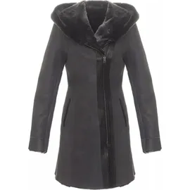 Hollert German Leather Fashion Lammfellmantel - KATE - Größe: M | Farbe: Dunkelgrau - Dunkelgrau - M