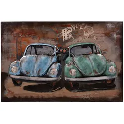 Harms Import & Vertriebs GmbH & Co. KG - 3D Metallbild blaue Autos mit Pärchen
