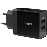 Anker 24W 2-Port USB Wandladegerät Schwarz