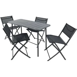 VCM Balkonmöbel Set 5-tlg. Schwarz