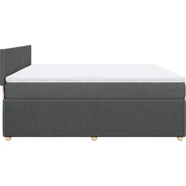 vidaXL Boxspringbett 180 x 200 cm Dunkelgrau