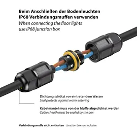 ledscom.de LED Pflasterstein Bodeneinbauleuchte CUS für außen, IP67, eckig, 10 x 10cm, blau