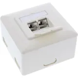 InLine Cat.6A Anschlussdose AP/UP 2x RJ45 Buchse RAL9010 weiß waagrecht