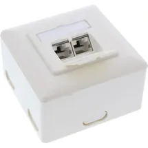InLine Cat.6A Anschlussdose AP/UP 2x RJ45 Buchse RAL9010 weiß waagrecht
