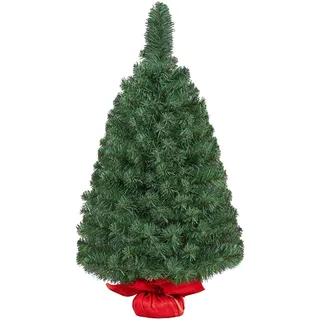 Yaheetech Weihnachtsbaum, Mini Kunstweihnachtsbaum pvc inkl. Zementbasis, 90cm - Yaheetech