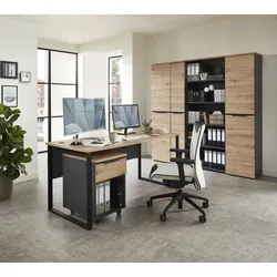 Schreibtisch INNOSTYLE, braun (artisan eiche, schwarz, artisan eiche), B:170cm H:77cm T:73cm, Tische