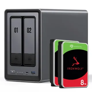 Ugreen Black Weeks % | DXP2800 16TB Seagate IronWolf NAS-Bundle NAS inkl. 2x 8TB Seagate IronWolf 3,5 Zoll SATA Festplatte