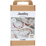 Creativ Company Kreativ Set Schmuck, Beige, Orange gebrannt, Perlmuttweiß