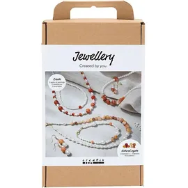 Creativ Company Kreativ Set Schmuck, Beige, Orange gebrannt, Perlmuttweiß