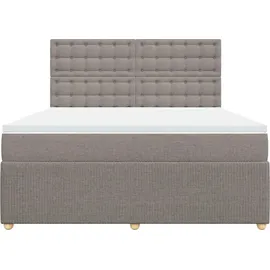 vidaXL Boxspringbett mit Matratze Taupe 180x200 cm Stoff