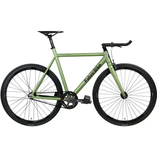 FabricBike Light - Fixed Gear Fahrrad, Single Speed Fixie Starre Nabe, Aluminium Rahmen und Gabel, Räder 28", 4 Farben, 3 Größen, 9.45 kg (Größe M) (L-58cm, Light Cayman Green)