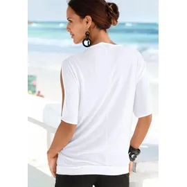 LASCANA Strandshirt Damen weiß-bedruckt Gr.32/34