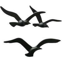 Boltze Wandobjekt Birdy (schwarz, Wanddeko aus Metall, maritimes Motiv,