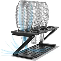 Newaner Flashenhalter für Sodastream, 3er Abtropfhalter mit Herausnehmbare Abtropfwanne
