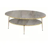 JV Möbel Grauer Couchtisch Holz 59 x 47 cm