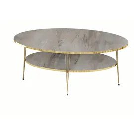 JV Möbel Grauer Couchtisch Holz 59 x 47 cm