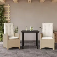 vidaXL Garten-Essgruppe 3-tlg. Beige
