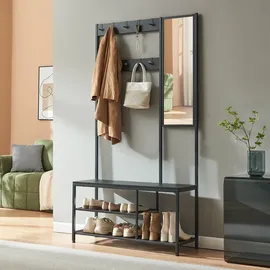 [en.casa] Napinerg Garderobenständer 185x98x34 cm Schwarz
