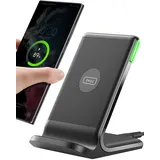 INIU Wireless Charger Stand, 15W Qi Zertifiziert Induktive Ladestation Schnelles Kabelloses Ladegerät Handy Ständer handyhalterung für iPhone 16 15 14 13 12 Pro Max Xr Xs Samsung Galaxy S23 S22 Google