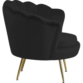 SalesFever Cocktailsessel Clam Polyester 76 x 78 x 76 cm Schwarz