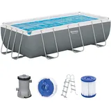 BESTWAY Power Steel Frame Pool Set 404 x 201 x 100 cm inkl. Filterpumpe