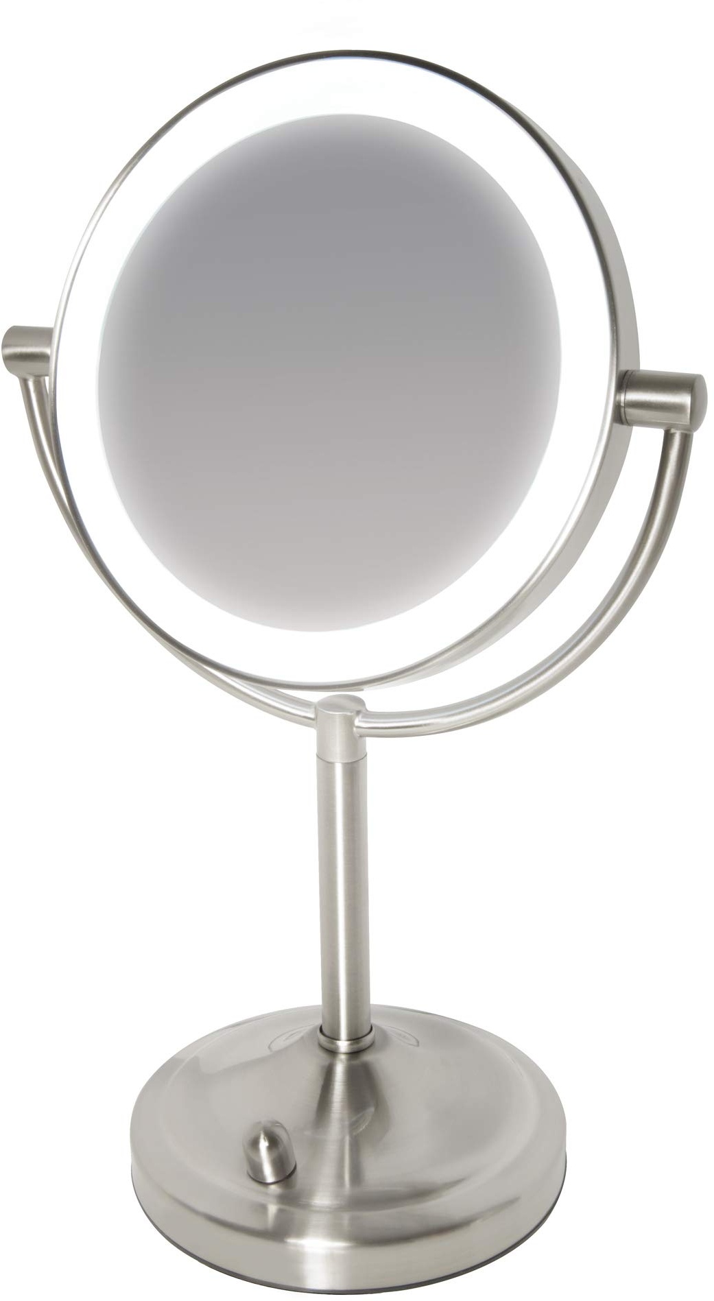 HoMedics Kosmetikspiegel, Doppelseitiger Spiegel mit LED Beleuchtung, Dimmbar, ideal für Schminktisch und Badezimmer, Make-Up & Styling, 7-fache Vergrößerung, Jeder Winkel, 1 Stück (1er Pack)