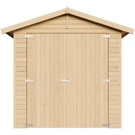 TIMBELA Holzgarage M105 2,22 x 3,20 m Naturholz inkl. Fenster