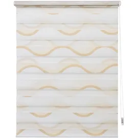 K-HOME Doppelrollo Madrid 30 x 150 cm Wellen Beige