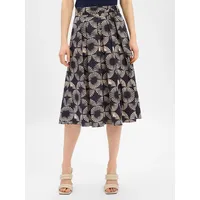 More & More A-Linien-Rock Damen Beige/Schwarz Bedruckt 38