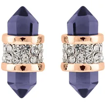 Buckley London Paar Ohrstecker BUCKLEY LONDON "Messing rosévergoldet mit Glas und Kristallen", Damen, Gr. one-size, Messing, rosa (rosa, weiß), Ohrringe