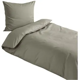 Traumschlaf Pure Mako-Satin 135 x 200 cm + 80 x 80 cm taupe