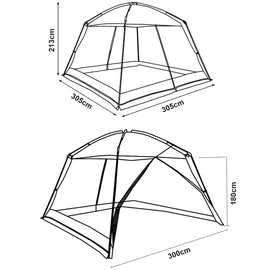 pro.tec Beekdaelen Netzpavillon Olivgrün/Grau