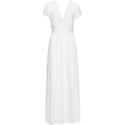 bonprix Sommer-Maxikleid mit Spitze, weiß, 52, Viskose