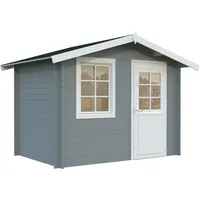 Palmako Gartenhaus Klara 4,7 m2 - 28 mm hellgrau/weiß
