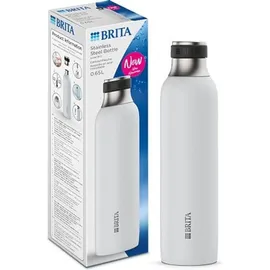 Brita Edelstahlflasche weiß für sodaTRIO Wassersprudler (0,65l) –
