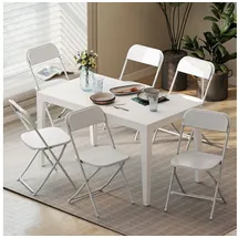 Homcom Klappstuhl Kunststoff weiß 6er Set