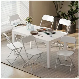 Homcom Klappstuhl Kunststoff weiß 6er Set
