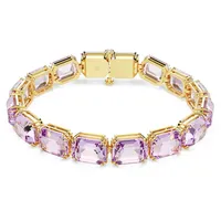 Swarovski Millenia Tennis Armband, Oktagon-Schliff, Violett, Goldlegierungsschicht, M