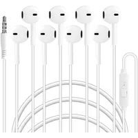 4 Paar In-Ear Kopfhörer mit Magnetischem Kabel, Mikrofon und Lautstärkeregler für, iPod, iPad, MP3, Samsung - Leichte Ohrhörer mit 3.5mm Anschluss,kopfhörer 3.5mm Klinkenstecker