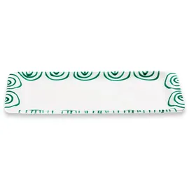 Gmundner KERAMIK Stollenplatte 42 x 16 cm Grösse: l= 42 cm x b= 16 cm x h= 2.5 cm Grüngeflammt Geschirr, handgemacht in Österreich