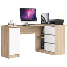 akord furniture factory Eck-Schreibtisch AKORD B20 rechts Sonoma-Eiche Front Weiß B155 x H77 x T85 cm - Bronze/Weiß