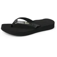 Reef Star Cushion Sassy, Damen Zehentrenner, Schwarz (Black/Silver BLS), 37.5 EU (5 UK) - 37.5 EU