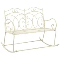 Furnicato Gartenbank 104 cm Eisen Antik Weiß