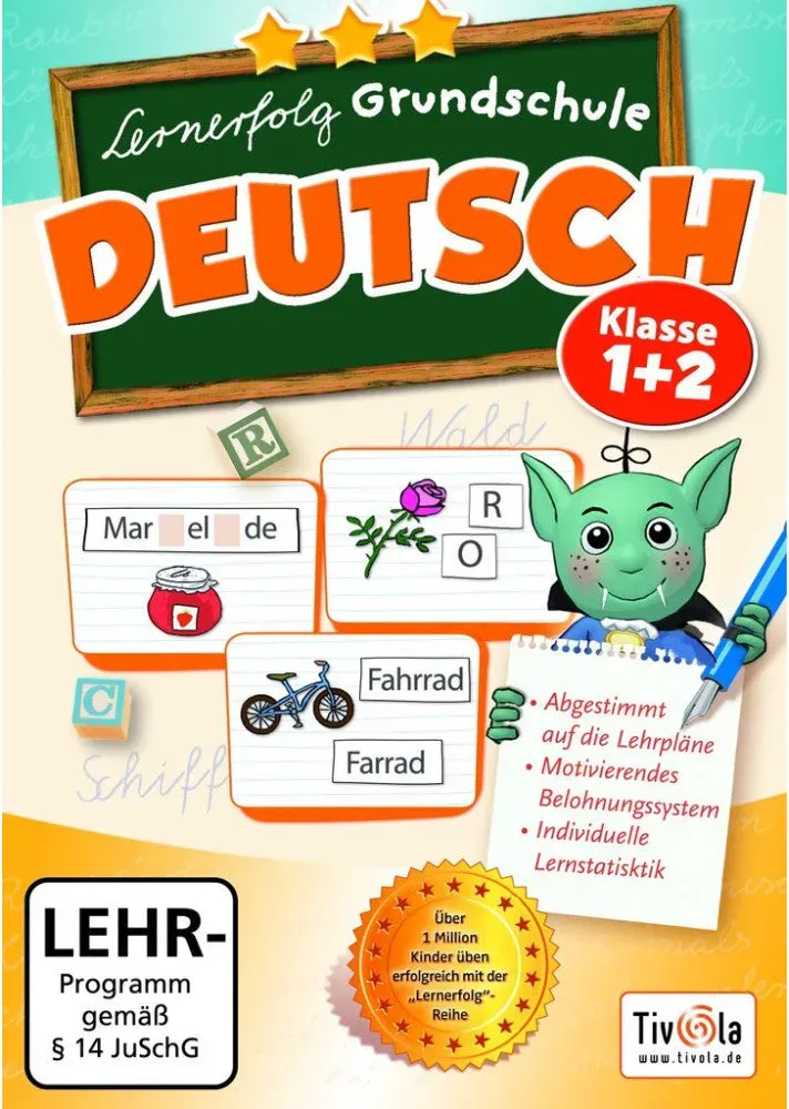 Lernerfolg Grundschule Deutsch 1+2 Klasse - Rechtschreibtrainer mit Bonusspielen