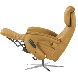 Hukla Relaxsessel Pierre Leder 75 x 126 x 177 cm Gelb elektrisch