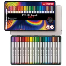 Stabilo Pen 68 brush ARTY sortiert, 30er-Set, Metalletui (736309)