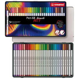 Stabilo Pen 68 brush ARTY sortiert, 30er-Set, Metalletui (736309)