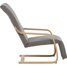 Homestyle4u Relaxsessel Cord 66 x 94 x 62 cm Grau mit Liegefunktion